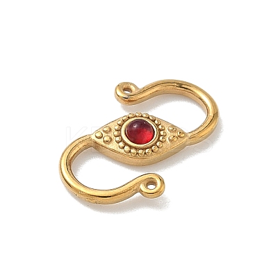 304 Stainless Steel Rhinestone S-Hook Clasps STAS-G373-05G-1