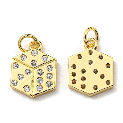 Brass with Cubic Zirconia Pendants KK-K341-19B-G-1