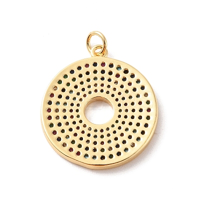 Rack Plating Brass Micro Pave Colorful Cubic Zirconia Pendants KK-F852-17G-02-1