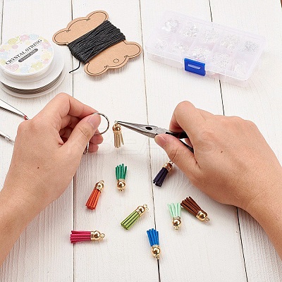 60Pcs 30 Colors Faux Suede Tassel Pendant Decorations FIND-YW0001-13LG-1