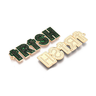 Saint Patrick's Day Light Gold Tone Alloy Enamel Big Pendants FIND-N011-27KCG-1