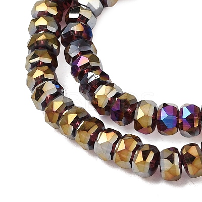 Electroplate Glass Beads Strands GLAA-Q105-03P-1
