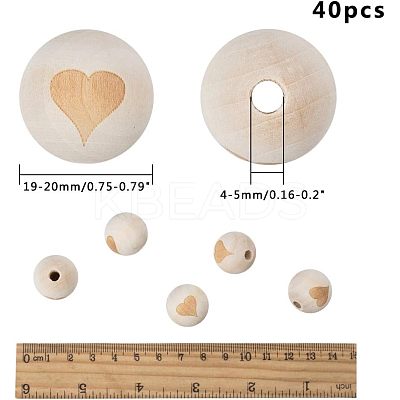 Unfinished Wood Beads LS-WOOD-WH0011-01E-1