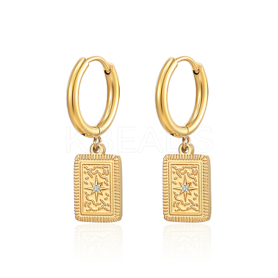 304 Stainless Steel Rhinestone Hoop Earrings PU7935-2-1