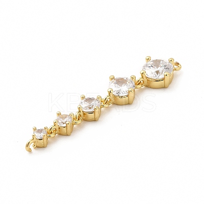Rack Plating Brass Pave Cubic Zirconia Connector Charms KK-G458-02-1