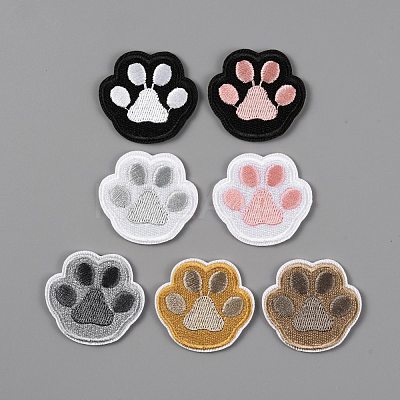 Dog Paw Print Polyester Embroidery Sew on/Self-Adhesive Patches DIY-TAC0025-03-1