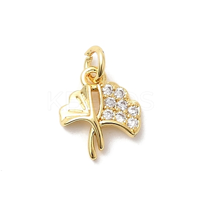 Brass Micro Pave Cubic Zirconia Pendants KK-Z135-01G-03-1