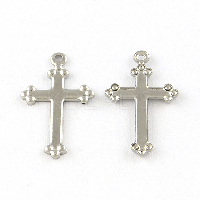 Tarnish Resistant Cross 201 Stainless Steel Pendants STAS-R075-19-1