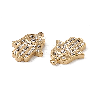 PVD Vacuum Plating 201 Stainless Steel Rhinestone Pendants STAS-J401-VC570-1