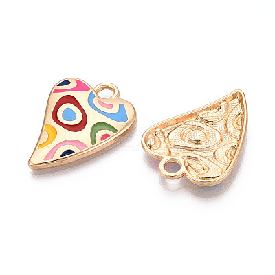 Rack Plating Alloy Enamel Pendants PALLOY-T091-15B-1