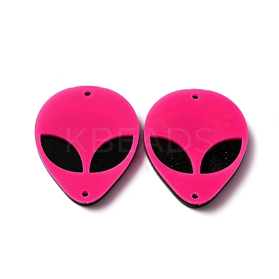 Opaque Acylic Connector Charms SACR-WH0006-21E-1