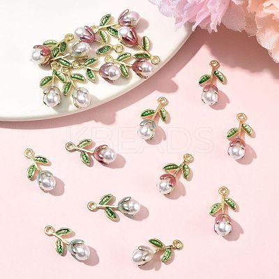 20Pc 5 Colors Alloy Enamel Pendants ENAM-FS0004-07-1