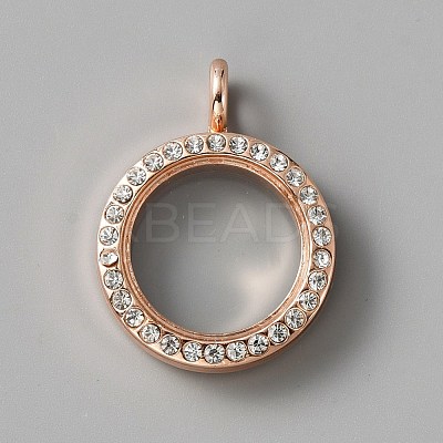 Alloy Crystal Rhinestone Locket Pendants FIND-WH0061-50A-RG-1