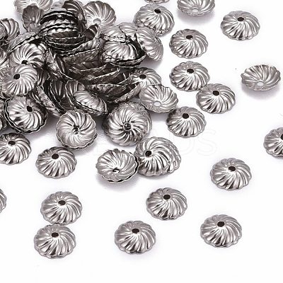 Tarnish Resistant Flower 304 Stainless Steel Bead Caps STAS-R083-13-1