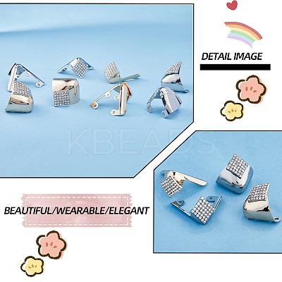 8Pcs 4 Styles Iron with Crystal Rhinestone Toe Cap Covers FIND-GF0005-11-1
