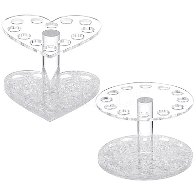 2Pcs 2 Style Acrylic Nail Art Brush Pen Holder Stand MRMJ-PH0001-67B-1