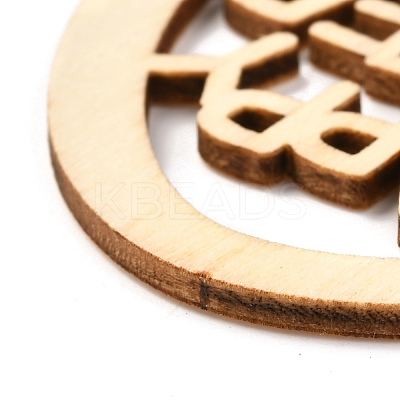 DIY Egg Shape Handmade Hollow Out Graffiti Wood WOOD-G007-03-1