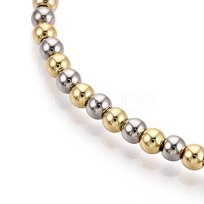 Adjustable Brass Beaded Slider Bracelets for Women BJEW-T022-17G-1