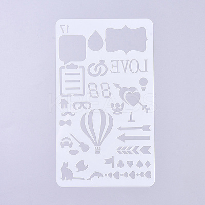 Plastic Reusable Drawing Painting Stencils Templates DIY-G027-G17-1