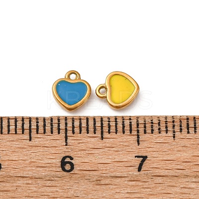 304 Stainless Steel Enamel Charms STAS-Q363-09G-1