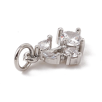 Brass Micro Pave Cubic Zirconia Charms ZIRC-F132-05P-1