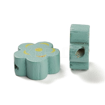 Spray Painted Natural Maple Wood Beads WOOD-M007-14-1
