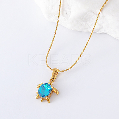 3Pcs Stainless Steel Small Sea Turtle Pendant Beach Vacation Necklaces for Women MI4557-1