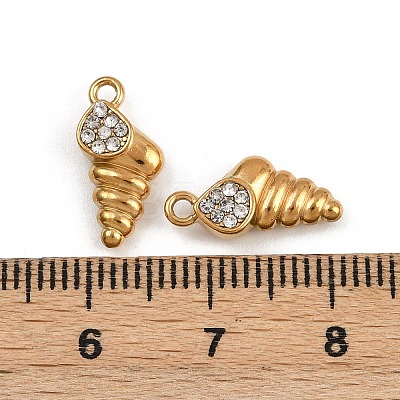 304 Stainless Steel Rhinestone Charms STAS-Z154-01G-04-1