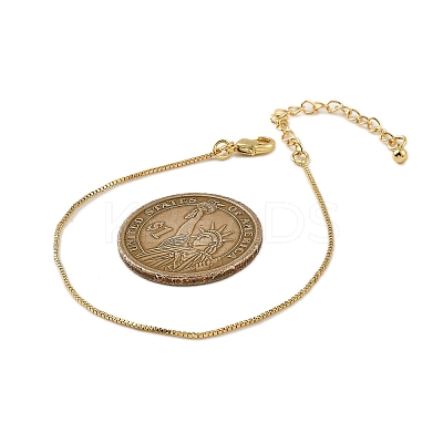 Rack Plating Brass Box Chain Bracelets for Women BJEW-G735-02G-1