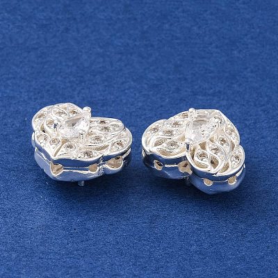 Brass Micro Pave Clear Cubic Zirconia Beads KK-S389-20S-1