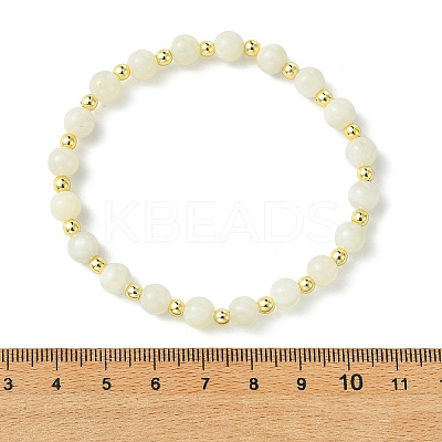 Natural White Moonstone & Synthetic Hematite Non-magnetic Beaded Stretch Bracelets for Women BJEW-JB13940-01-1