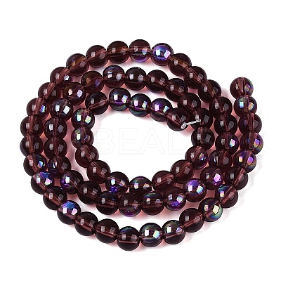 Transparent Electroplate Glass Beads Strands EGLA-Q132-6MM-01A-09-1