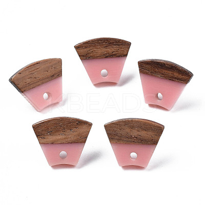Resin & Walnut Wood Stud Earring Findings MAK-N032-028A-1