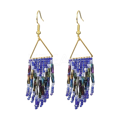 Glass Seed Beaded Chandelier Earrings EJEW-MZ00083-1