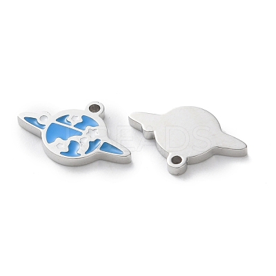 304 Stainless Steel Enamel Charms STAS-M102-22P-03-1