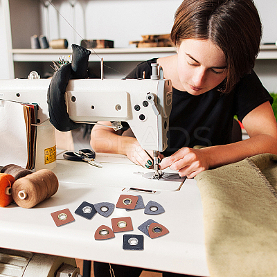 90Pcs 3 Style PU Leather with Iron Grommet Eyelet Findings FIND-GF0003-07-1