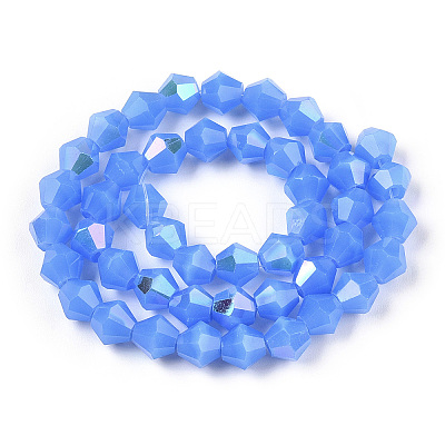 Imitation Jade Electroplate Glass Beads Strands EGLA-A039-J6mm-L04-1