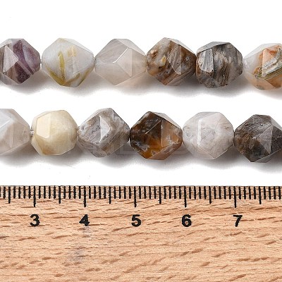 Natural Bamboo Leaf Agate Beads Strands G-Z119-A27-03-1