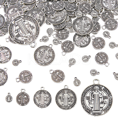 134Pcs 5 Styles Tibetan Style Alloy Pendants FIND-FH0016-63-1