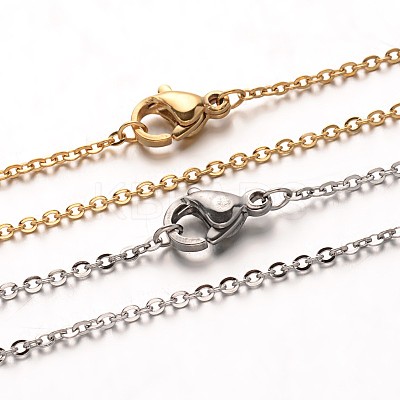304 Stainless Steel Cable Chain Necklaces NJEW-M124-01-1