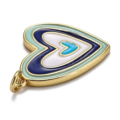 Brass Enamel Pendants KK-B029-01G-B-1