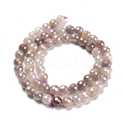 Electroplated Natural Violet Strawberry Quartz Round Beads Strands G-L598-A06-02-1