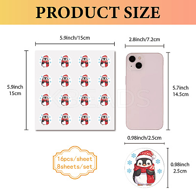 8Pcs Plastic Waterproof Self-Adhesive Picture Stickers DIY-WH0428-169-1