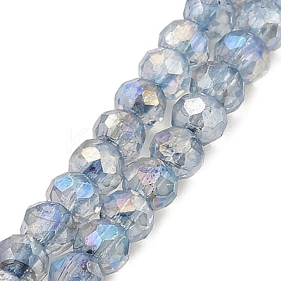 Spray Painted Imitation Jade Glass Beads Strands GLAA-P058-01A-03-1