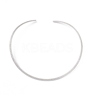 Non-Tarnish 304 Stainless Steel Textured Wire Necklace Making STAS-B036-02P-1