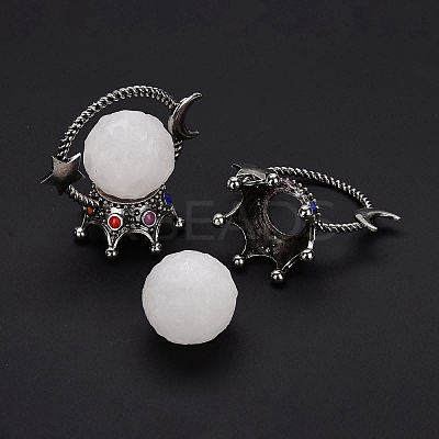 Natural Quartz Crystal Sphere Display Decorations DJEW-G032-03AS-07-1