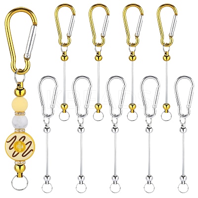10Pcs 2 Colors Aluminum with Rock Climbing Carabiners AJEW-SZ0002-57-1