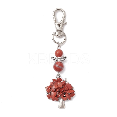 Chakra Tree of Life Natural & Synthetic Gemstone Pendant Decorations HJEW-JM03731-1
