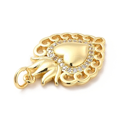 Rack Plating Brass Micro Pave Cubic Zirconia Pendants KK-K270-16G-1