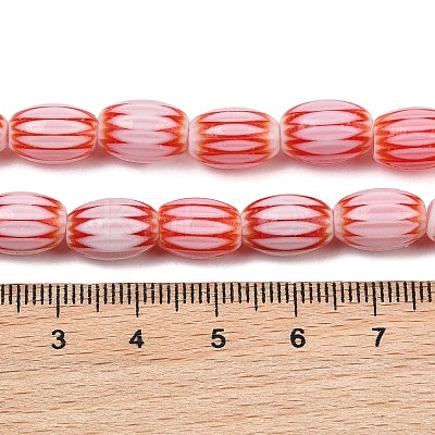 Handmade Millefiori Glass Oval Bead Strands LK-Z001-01B-07-1